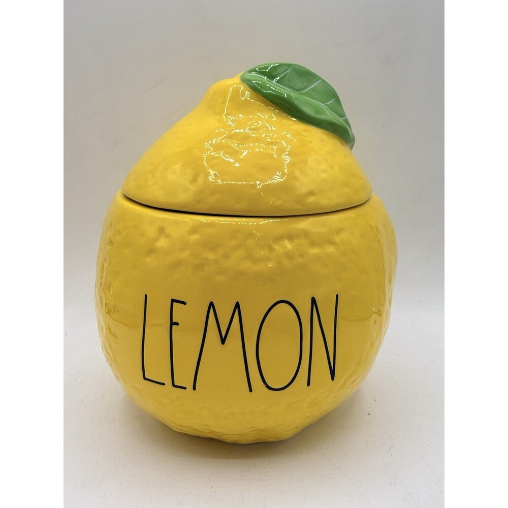 Rae Dunn Artisian Collection By Magenta Lemon Cookie Jar Storage Canister 195